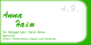 anna haim business card